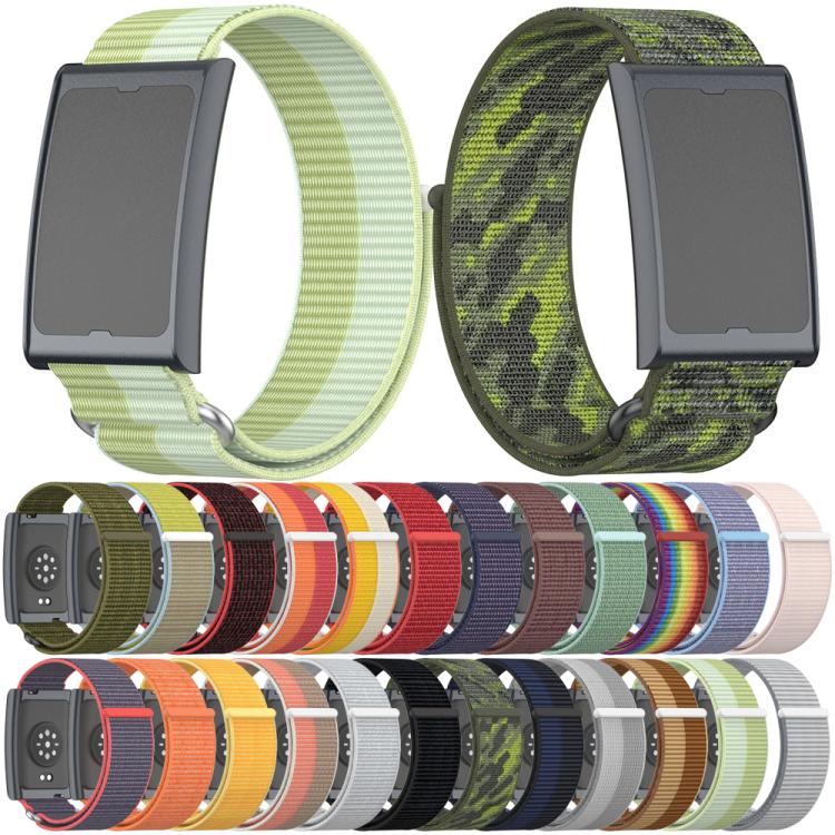 For Amazfit Helio Strap Metal Ring Two Sections Nylon Hook and Loop Fastener Watch Band(Red Black) - free shipping - PMC TechLife - Order now!