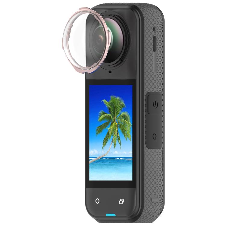 For Insta360 X4 Rotating Optical Tempered Glass Lens Guard Protective Cover(Pink) - free shipping - PMC TechLife - Order now!