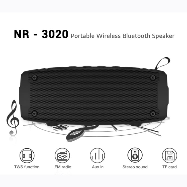 NewRixing NR-3020 Outdoor TWS Wireless Bluetooth Stereo Waterproof Dustproof Shockproof Speaker(Black) - Desktop Speaker by NewRixing | Online Shopping South Africa | PMC Jewellery | Buy Now Pay Later Mobicred