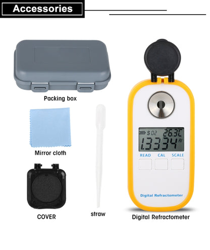 DR103 Digital Refractometer LCD Display Brxi Fruit Juice Sugar Meter Refractometer For Dextran Fructose Glucose Lactose Maltose - Digital Refractometer by PMC Jewellery | Online Shopping South Africa | PMC Jewellery | Buy Now Pay Later Mobicred