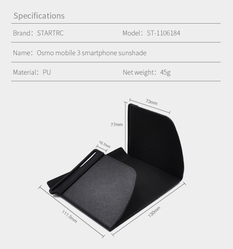 STARTRC Handheld PTZ Mobile Phone Hood Sunshade for DJI Osmo Mobile 3 -  by STARTRC | Online Shopping South Africa | PMC Jewellery | Buy Now Pay Later Mobicred