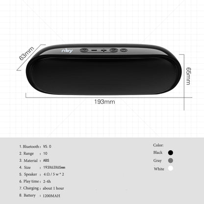 NBY 4070 Portable Bluetooth Speaker 3D Stereo Sound Surround Speakers, Support FM, TF, AUX, U-disk(Black) - Desktop Speaker by NBY | Online Shopping South Africa | PMC Jewellery | Buy Now Pay Later Mobicred