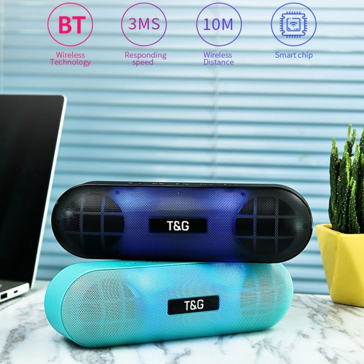 T&G TG148 Portable Stereo Audio Super Bass LED Lantern Pill Wireless Bluetooth Speaker(Blue) - Desktop Speaker by T&G | Online Shopping South Africa | PMC Jewellery | Buy Now Pay Later Mobicred