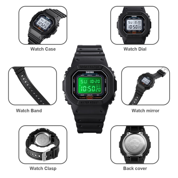 Skmei 1608 Multi-Function Student Electronic Watch Waterproof Timing Silicone Sports Watch(Blue) - free shipping - PMC TechLife - Order now!