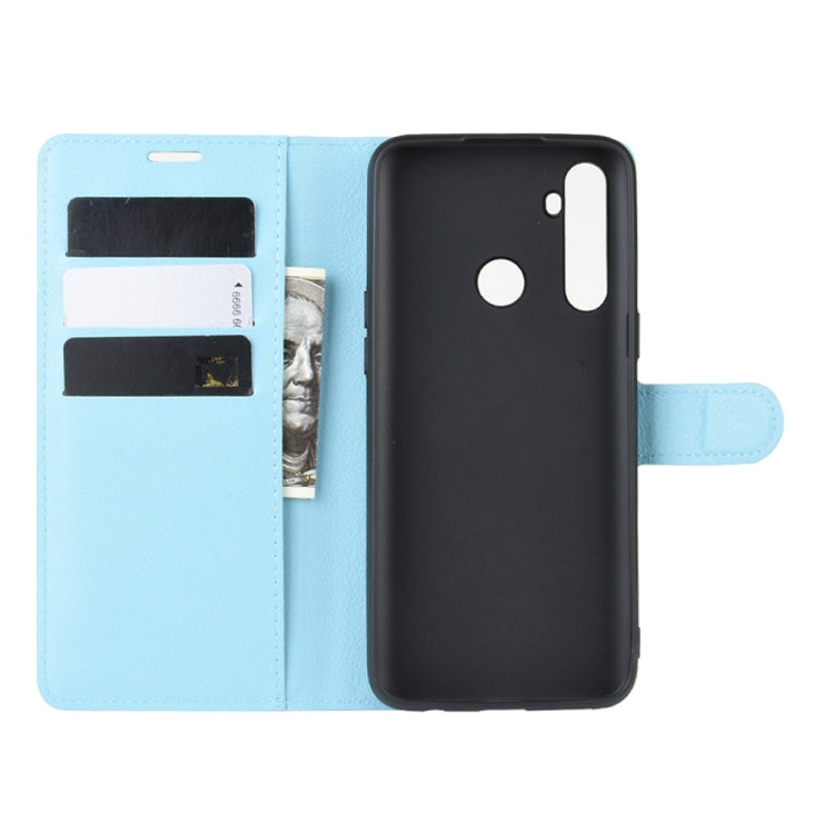 For OPPO Realme C3 (3 Cameras) Litchi Texture Horizontal Flip Protective Case with Holder & Card Slots & Wallet(Blue) - Realme Cases by PMC Jewellery | Online Shopping South Africa | PMC Jewellery | Buy Now Pay Later Mobicred