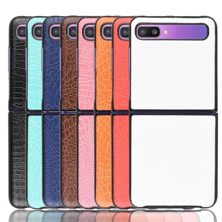 For Galaxy Z Flip Shockproof Crocodile Texture PC + PU Case(Light green) - Galaxy Phone Cases by PMC TechLife | Online Shopping South Africa | PMC TechLife