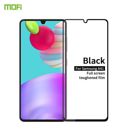 For Galaxy A41 MOFI 9H 2.5D Full Screen Tempered Glass Film(Black) - Galaxy Tempered Glass by MOFI | Online Shopping South Africa | PMC Jewellery