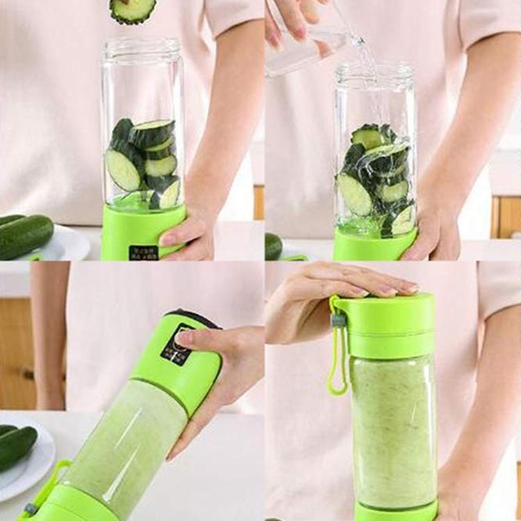 USB Rechargeable Electric Automatic Vegetable Fruit Citrus Orange Juice Maker Cup Mixer Bottle (380ML)(2 Blades Pink) - free shipping - PMC TechLife - Order now!