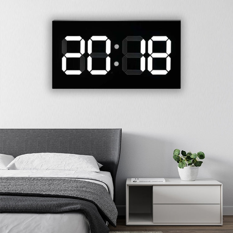 Creative Wall Clock Alarm Clock Simple Remote Control Perpetual Calendar Electronic Clock US Plug, Style:Single-sided Remote Control(White Font) - Wall Clock by PMc TechLife | Online Shopping South Africa | PMc TechLife | Buy Now Pay Later Mobicred