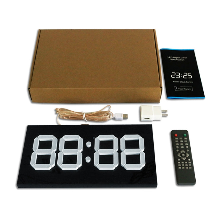Creative Wall Clock Alarm Clock Simple Remote Control Perpetual Calendar Electronic Clock US Plug, Style:Single-sided Remote Control(White Font) - Wall Clock by PMc TechLife | Online Shopping South Africa | PMc TechLife | Buy Now Pay Later Mobicred