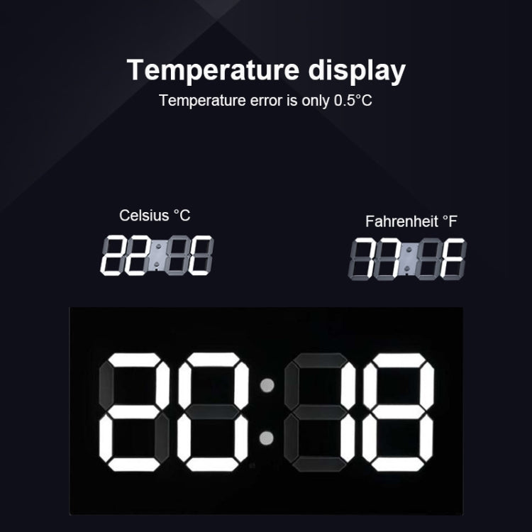 Creative Wall Clock Alarm Clock Simple Remote Control Perpetual Calendar Electronic Clock US Plug, Style:Single-sided Remote Control(White Font) - Wall Clock by PMc TechLife | Online Shopping South Africa | PMc TechLife | Buy Now Pay Later Mobicred