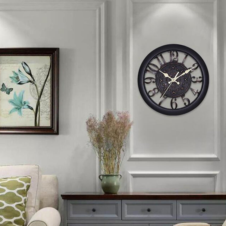 Home Round Retro Living Room Quartz Wall Clock(Antique Copper) - Wall Clock by PMc TechLife | Online Shopping South Africa | PMc TechLife | Buy Now Pay Later Mobicred