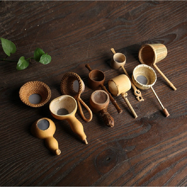 Bamboo Woven Creative Filter Reusable Filter Tea Colander Gadget, Style:Rattan Tea Drain with Handle - Tea Strainers by PMC TechLife | Online Shopping South Africa | PMC TechLife | Buy Now Pay Later Mobicred