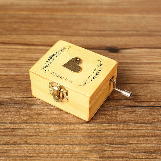 Creative Hand-cranked Wooden Music Box Valentine Day Gift(Heart) - Music Box by PMC Jewellery | Online Shopping South Africa | PMC Jewellery