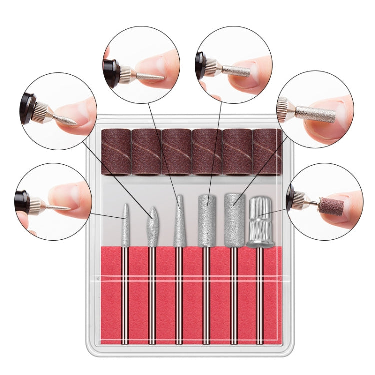 1 Set Power Professional Electric Manicure Machine Pen Pedicure Nail File Nail Tools 6 bits Drill Nail Drill Machine(EU Rose Red) - Grinding Tools & Accessories by PMC Jewellery | Online Shopping South Africa | PMC Jewellery | Buy Now Pay Later Mobicred