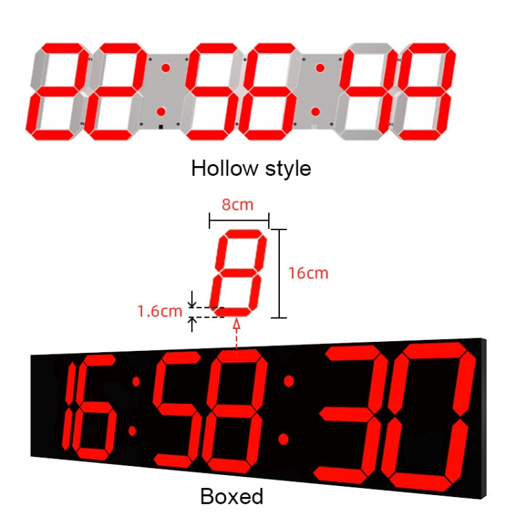 Creative LED Digital Wall Clock Multi-function WIFI Clock, Style:6 Bit Hollow WIFI(Red) - Wall Clock by PMc TechLife | Online Shopping South Africa | PMc TechLife | Buy Now Pay Later Mobicred