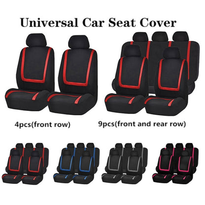 Universal Car Seat Cover Polyester Fabric Automobile Seat Covers Car Seat Cover Vehicle Seat Protector Interior Accessories 4pcs Set Blue - Seat Accessories by PMC Jewellery | Online Shopping South Africa | PMC Jewellery | Buy Now Pay Later Mobicred