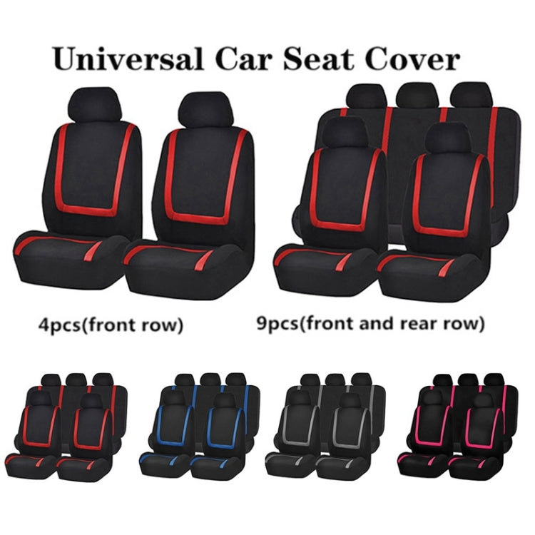 Universal Car Seat Cover Polyester Fabric Automobile Seat Covers Car Seat Cover Vehicle Seat Protector Interior Accessories 9pcs Set Blue - Seat Accessories by PMC Jewellery | Online Shopping South Africa | PMC Jewellery