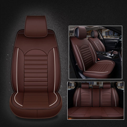 Universal PU Leather Car Seat Cover Coffee - Seat Accessories by PMC Jewellery | Online Shopping South Africa | PMC Jewellery | Buy Now Pay Later Mobicred