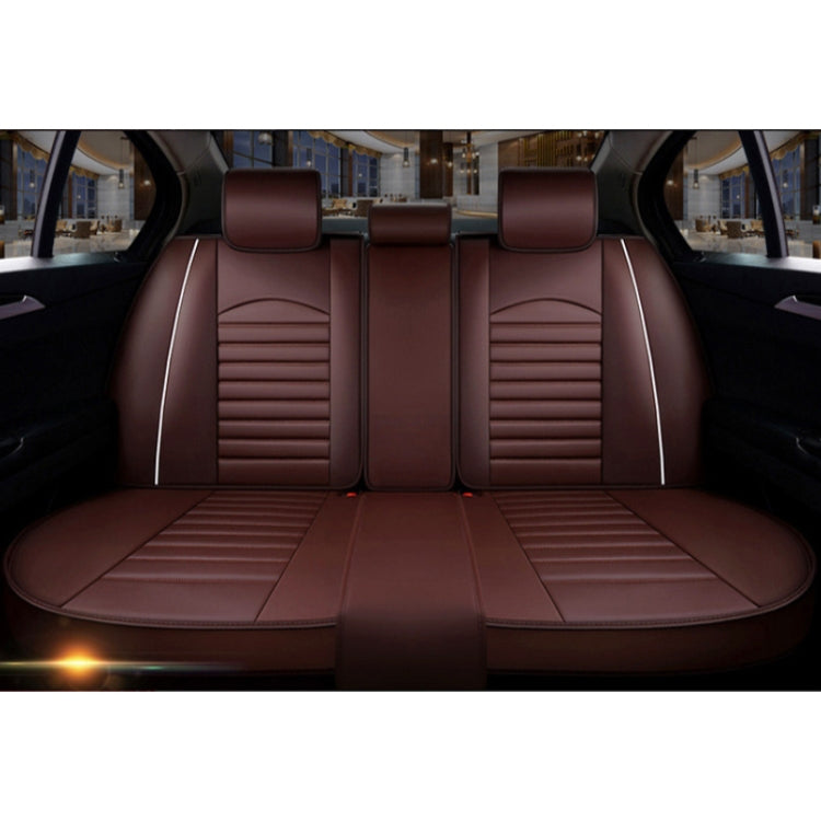 Universal PU Leather Car Seat Cover Coffee - Seat Accessories by PMC TechLife | Online Shopping South Africa | PMC TechLife | Buy Now Pay Later Mobicred