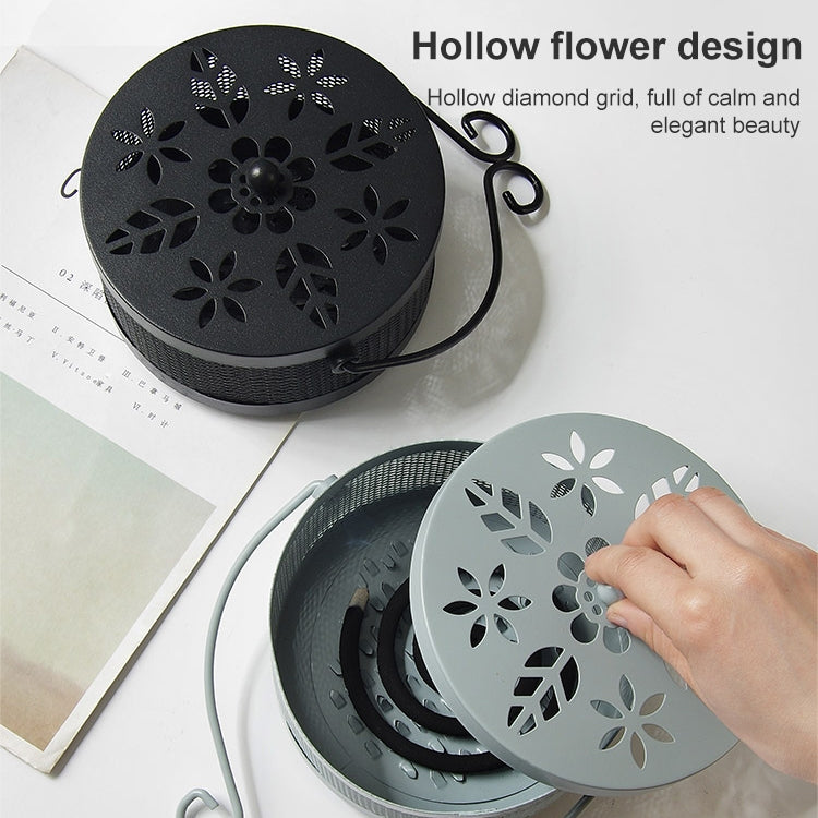 Outdoor Portable Multifunctional Hollow Fireproof Mosquito Coil Box with Lid(Black) - Mosquito Coil Tray by PMC TechLife | Online Shopping South Africa | PMC TechLife | Buy Now Pay Later Mobicred