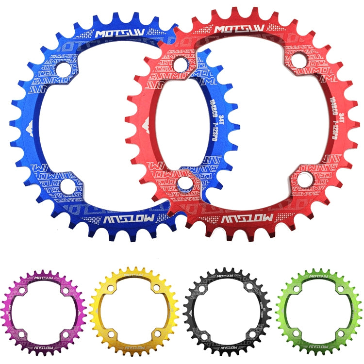 MOTSUV Narrow Wide Chainring MTB  Bicycle 104BCD Tooth Plate Parts(Blue) - Bicycle Brake Parts by PMC TechLife | Online Shopping South Africa | PMC TechLife | Buy Now Pay Later Mobicred