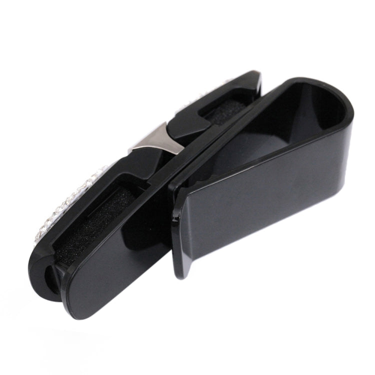 Diamond Mounted Rotating Car Glasses Clip Card Paper Holder Clips(Bright Black) - Sunglasses & Glasses Clips by Dabond | Online Shopping South Africa | PMC Jewellery | Buy Now Pay Later Mobicred