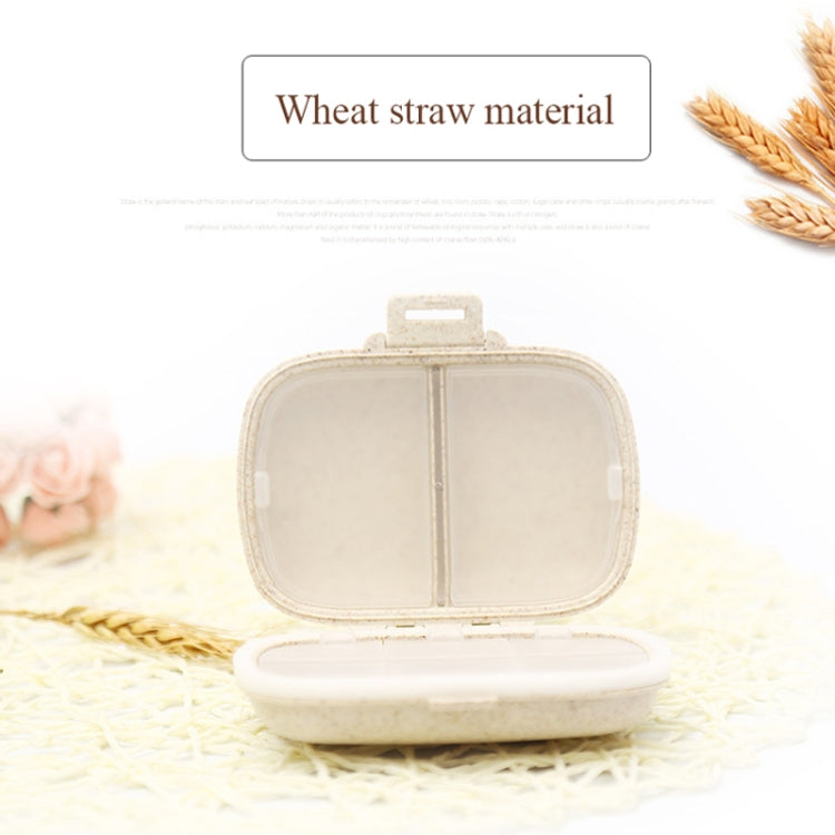 3 PCS 8-Grid Double-layer Portable Mini Straw Pill Storage Box(Wheat Pink) - free shipping - PMC TechLife - Order now!