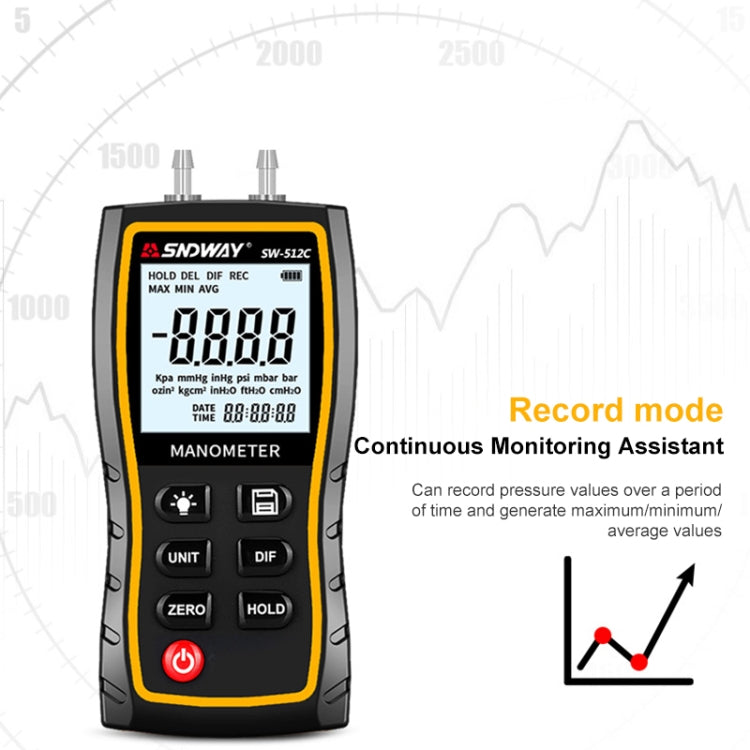 SNDWAY SW512 High Precision Digital Positive and Negative Differential Pressure Tester - free shipping - PMC Jewellery - Order now!