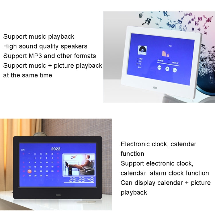DPF-706-2.4G 7 inch Digital Photo Frame LED Wall Mounted Advertising Machine, Plug:AU Plug(White) - 1.5-7.0 inch by PMC TechLife | Online Shopping South Africa | PMC TechLife | Buy Now Pay Later Mobicred