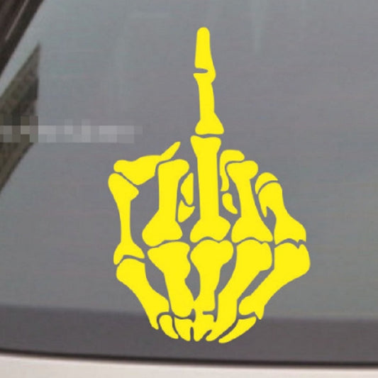 10 PCS Anti-High Beam Car Sticker Middle Finger Despise Reflective Car Sticker Bones Motorcycle Sticker(Yellow) - Decorative Sticker by PMC Jewellery | Online Shopping South Africa | PMC Jewellery | Buy Now Pay Later Mobicred