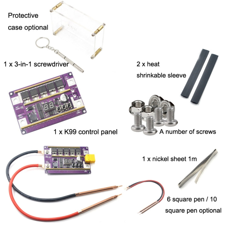 Model Airplane Battery Version 12V Digital Display DIY Battery Spot Welding Machine Pen Control, Style:6 Square Pen - Others by PMC TechLife | Online Shopping South Africa | PMC TechLife | Buy Now Pay Later Mobicred