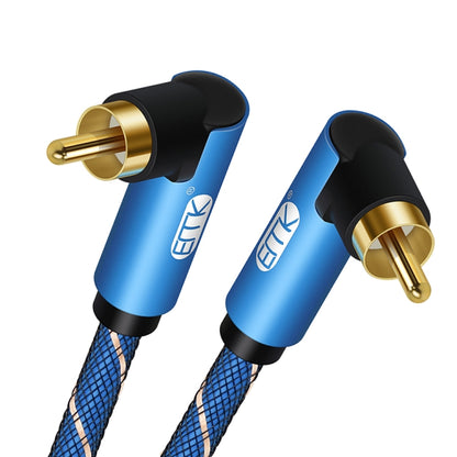 EMK Dual 90-Degree Male To Male Nylon Braided Audio Cable, Cable Length:1.5m(Blue) - Audio Optical Cables by EMK | Online Shopping South Africa | PMC Jewellery | Buy Now Pay Later Mobicred