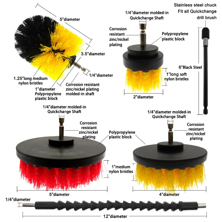 19 in 1 Household Nylon Hexagonal Electric Drill Brush Pads Scouring Sanding Disc Pad Kits - Sponges, Cloths & Brushes by PMC TechLife | Online Shopping South Africa | PMC TechLife | Buy Now Pay Later Mobicred