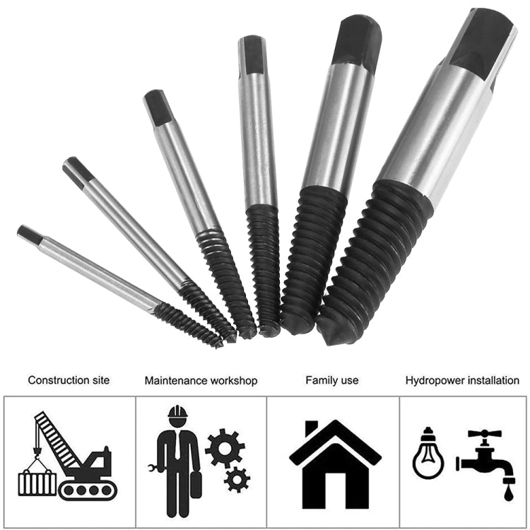 Broken Wire Broken Nail Screw Extractor, Specification:6-piece Set - Screws by PMC TechLife | Online Shopping South Africa | PMC TechLife