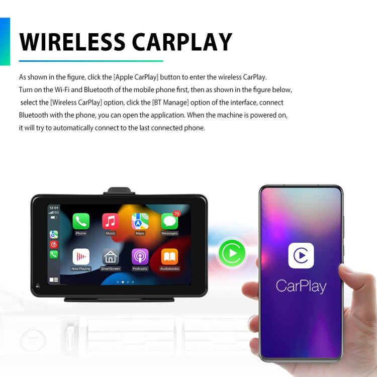 A3135 7 Inch HD Wired Smart Screen With Wireless CarPlay + Android Auto + Android With With 16G Memory Card - Car MP3 & MP4 & MP5 by PMC Jewellery | Online Shopping South Africa | PMC Jewellery | Buy Now Pay Later Mobicred