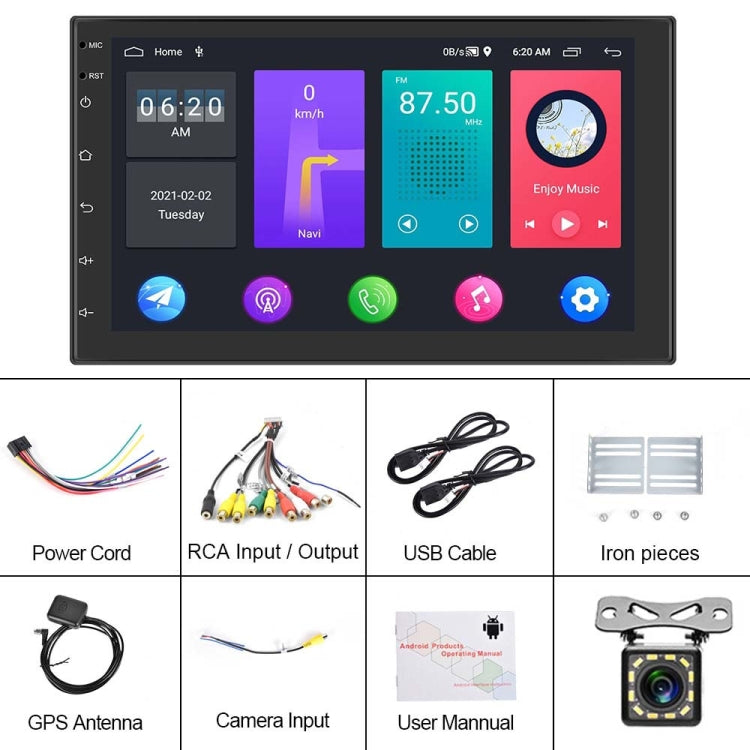 A2799 10 Inch Android WiFi 2+32G Central Control Large screen Universal Car Navigation Reversing Video Player, Style:Standard+12Lights Camera - Car MP3 & MP4 & MP5 by PMC Jewellery | Online Shopping South Africa | PMC Jewellery | Buy Now Pay Later Mobicred