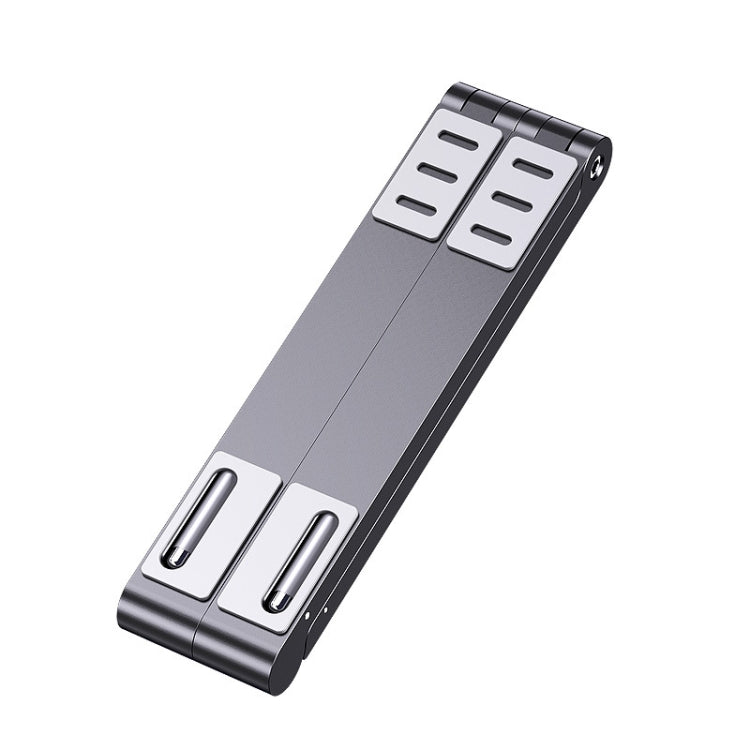 Oatsbasf 03040 Metal Mini Notebook Stand Aluminum Alloy Computer Cooling Folding Bracket(Grey) - free shipping - PMC Jewellery - Order now!