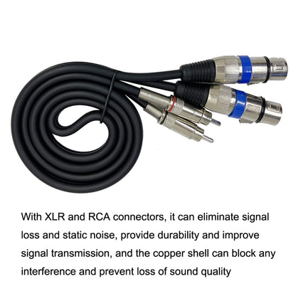 2RCA Male 2XLR Caron Female Speaker Audio Balance Cable, Length:5m - Microphone Audio Cable & Connector by PMC Jewellery | Online Shopping South Africa | PMC Jewellery | Buy Now Pay Later Mobicred