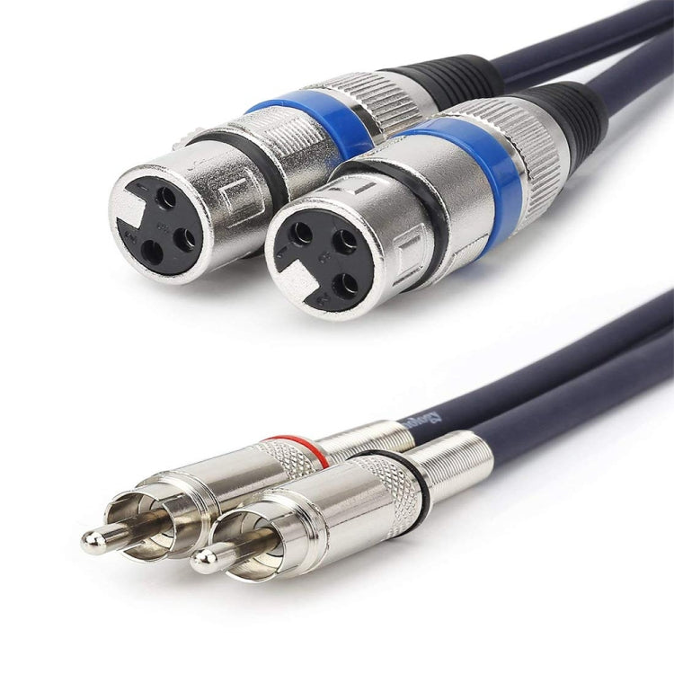 2RCA Male 2XLR Caron Female Speaker Audio Balance Cable, Length:10m - Microphone Audio Cable & Connector by PMC Jewellery | Online Shopping South Africa | PMC Jewellery | Buy Now Pay Later Mobicred