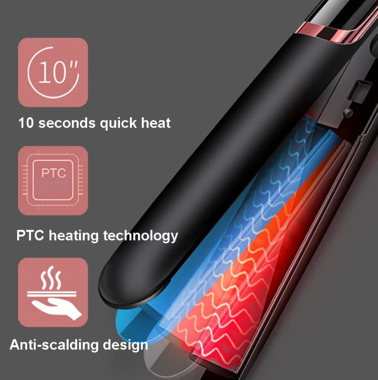 35W 2 In 1 Curling and Straightening Dual-use Electric Splin,Specification: EU Plug(Black) - free shipping - PMC TechLife - Order now!