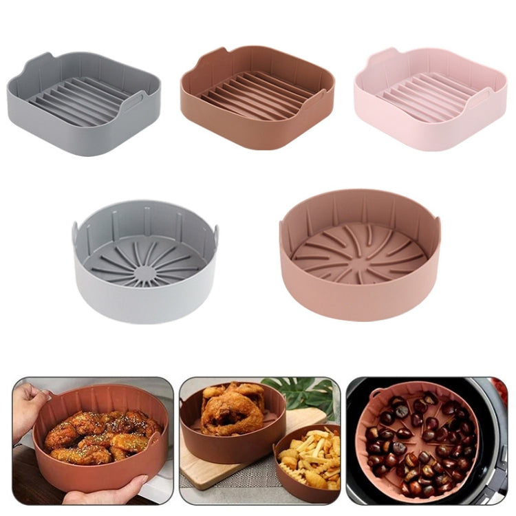 Air Fryer Silicone Grill Pan Accessories, Size: Square 20.5 cm(Gray) - Baking mat & Bakewares by PMc TechLife | Online Shopping South Africa | PMc TechLife | Buy Now Pay Later Mobicred
