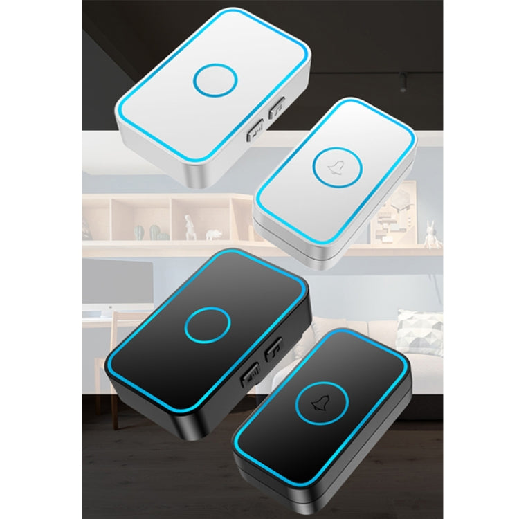 CACAZI A78 Long-Distance Wireless Doorbell Intelligent Remote Control Electronic Doorbell, Style:EU Plug(Elegant Black) - Wireless Doorbell by CACAZI | Online Shopping South Africa | PMC Jewellery