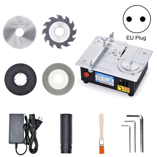 S3  96W Liftable Table Mini Table Saw Aluminum Cutting Machine,Spec: Black High Match(EU Plug) - Electric Saws & Accessories by PMC Jewellery | Online Shopping South Africa | PMC Jewellery | Buy Now Pay Later Mobicred