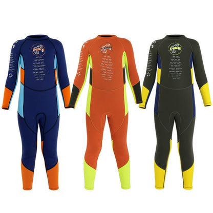 DIVE & SAIL M150501K Children Warm Swimsuit 2.5mm One-piece Wetsuit Long-sleeved Cold-proof Snorkeling Surfing Anti-jellyfish Suit, Size: XL(Navy) - Boy Clothing by DIVE & SAIL | Online Shopping South Africa | PMC Jewellery