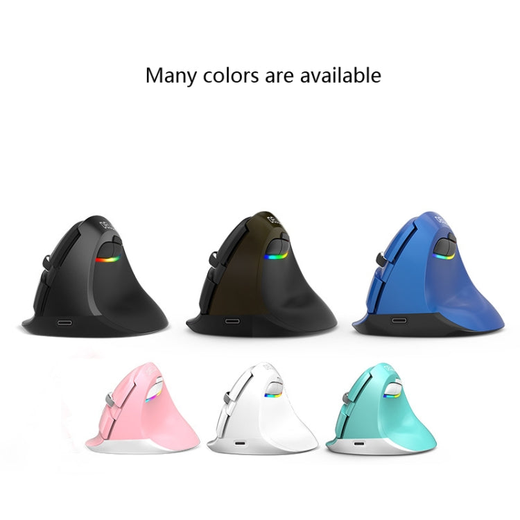 DELUX M618Mini Colorful Wireless Luminous Vertical Mouse Bluetooth Rechargeable Vertical Mouse(Color white) - Wireless Mice by DELUX | Online Shopping South Africa | PMC Jewellery | Buy Now Pay Later Mobicred