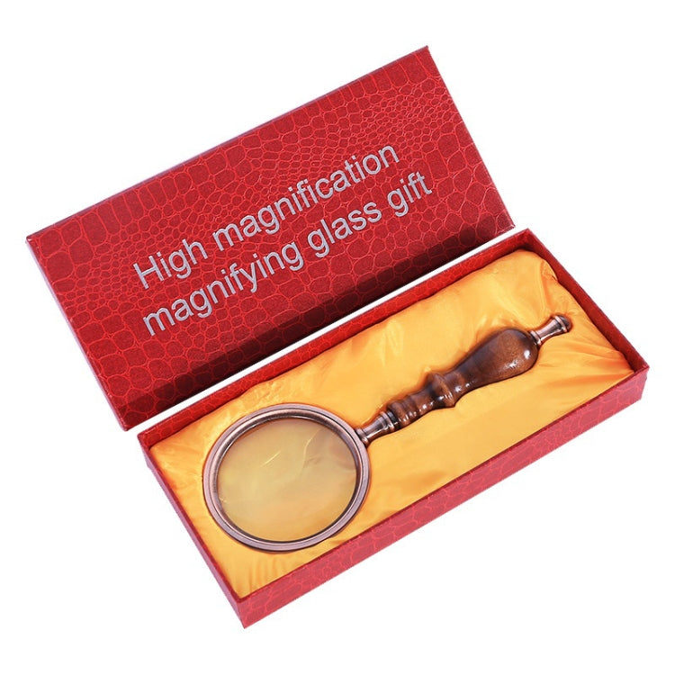 10X Metal Wooden Handle Retro Reading Magnifier Handheld Ebony Gift Magnifier - Hand Held Style by PMC Jewellery | Online Shopping South Africa | PMC Jewellery | Buy Now Pay Later Mobicred