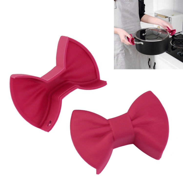 1 Pair Bowknot Silicone Insulation Clip Creative Kitchen Practical Gadgets(Dark red) - Food Clips & Clips by PMC Jewellery | Online Shopping South Africa | PMC Jewellery | Buy Now Pay Later Mobicred