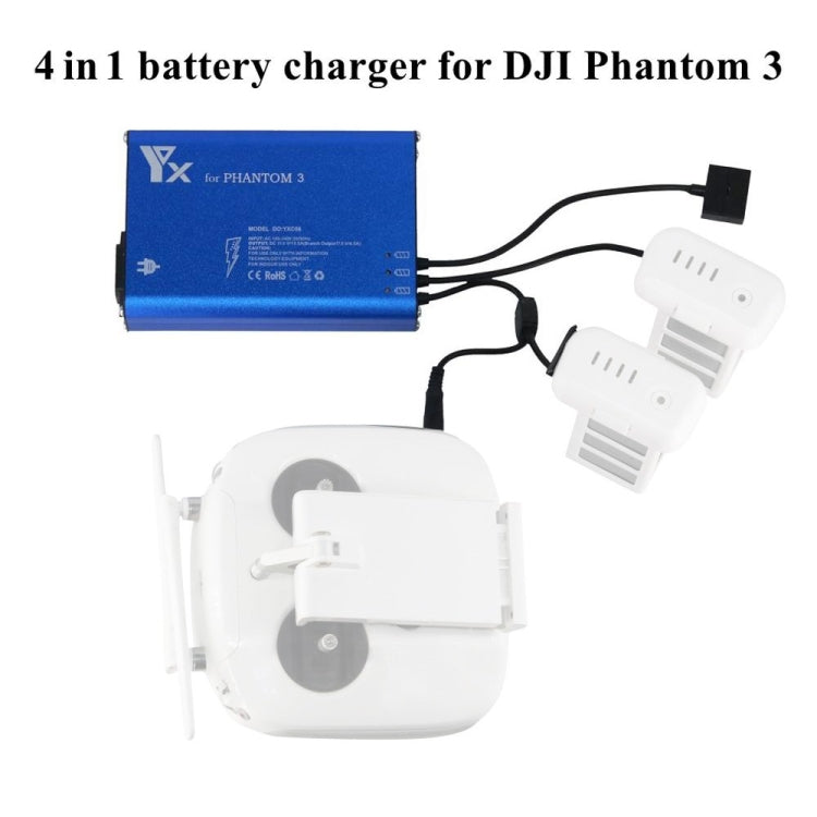 4 in 1 Parallel Power Hub Intelligent Battery Controller Charger for DJI Phantom 3 Standard SE FPV Drone, Plug Type:EU Plug -  by PMC TechLife | Online Shopping South Africa | PMC TechLife