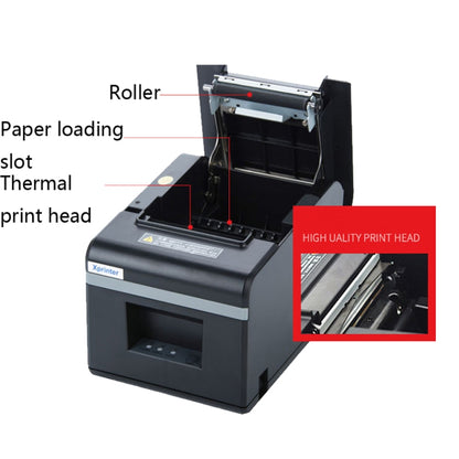 Xprinter XP-N160II Thermal Ticket Printing Machine Bluetooth Receipt Printer, Style:EU Plug(Gray) - Printer by Xprinter | Online Shopping South Africa | PMC Jewellery | Buy Now Pay Later Mobicred